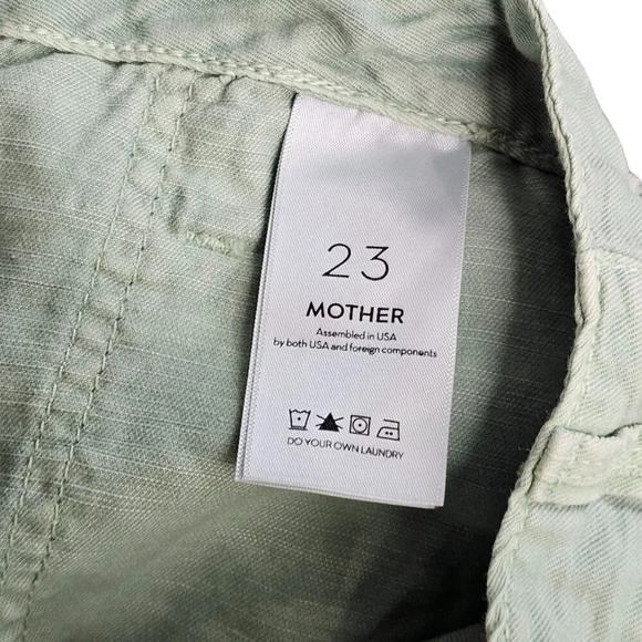Mother Womens The Shaker  Chop Crop Hedge Green Size 23 Lyocell Cotton Raw Hem - Picture 12 of 12